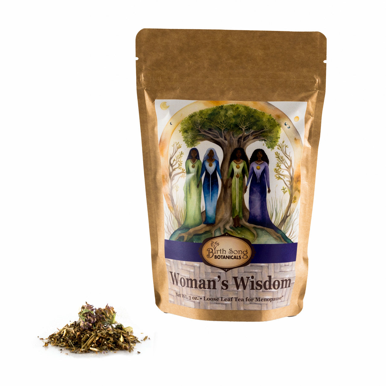 Woman's Wisdom Nourishing Herbal Tea for Menopause and Perimenopause Support* with Tulsi, Loose Leaf 3 oz. - Concordia Style Boutique