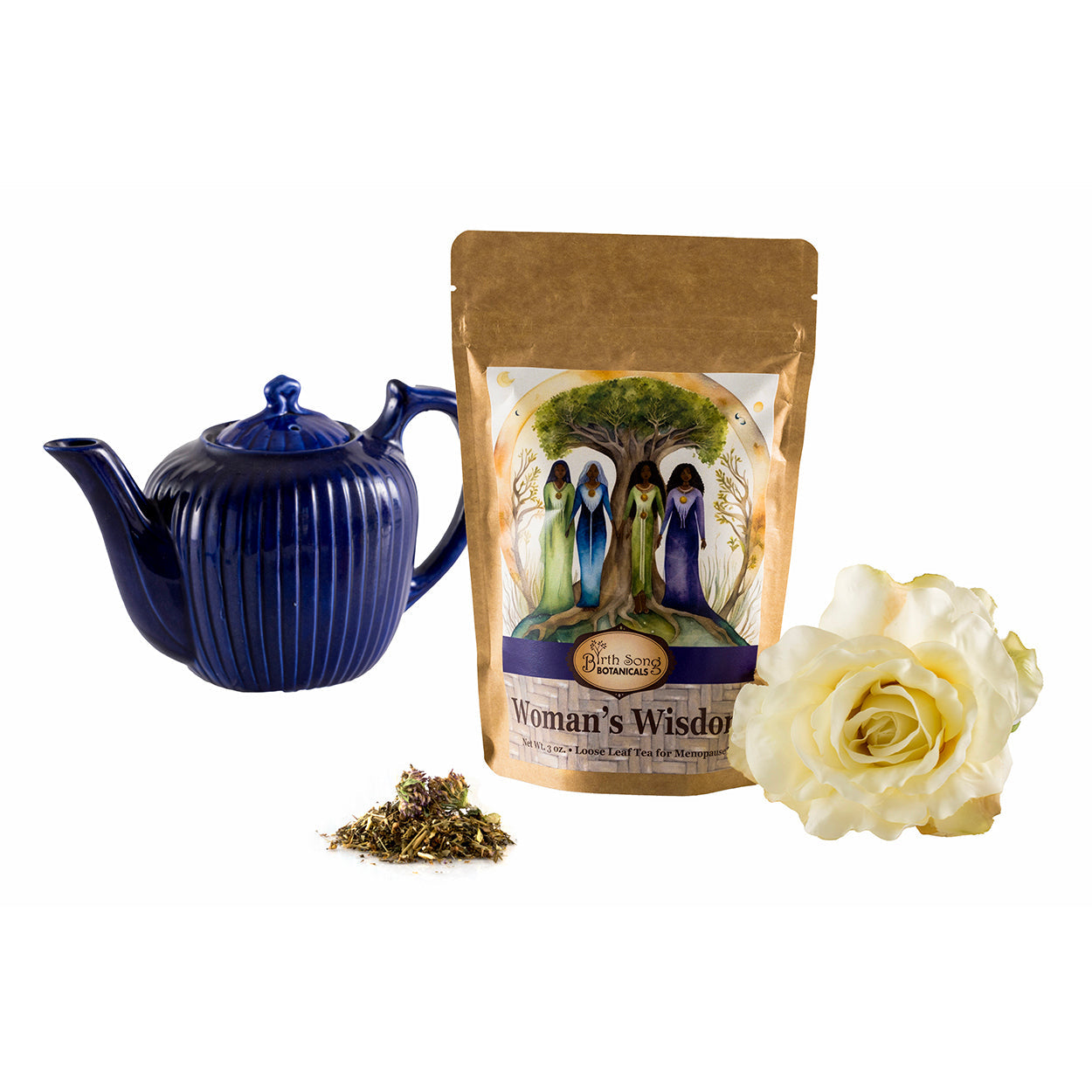 Woman's Wisdom Nourishing Herbal Tea for Menopause and Perimenopause Support* with Tulsi, Loose Leaf 3 oz. - Concordia Style Boutique