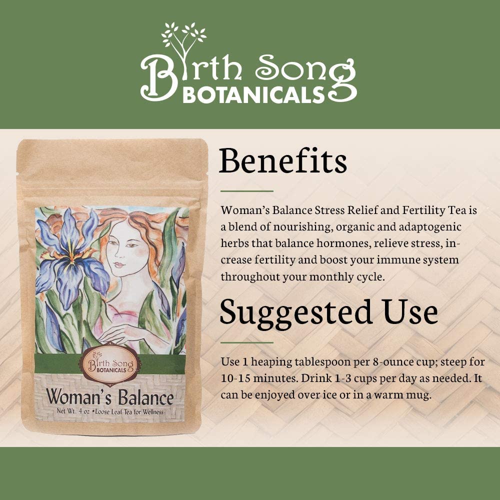 Woman's Balance Nourishing Herbal Tea To Support Hormone Harmony, Stress, PMS, Fertility, and a Healthy Immune System* with Ashwagandha Root 4 oz. - Concordia Style Boutique