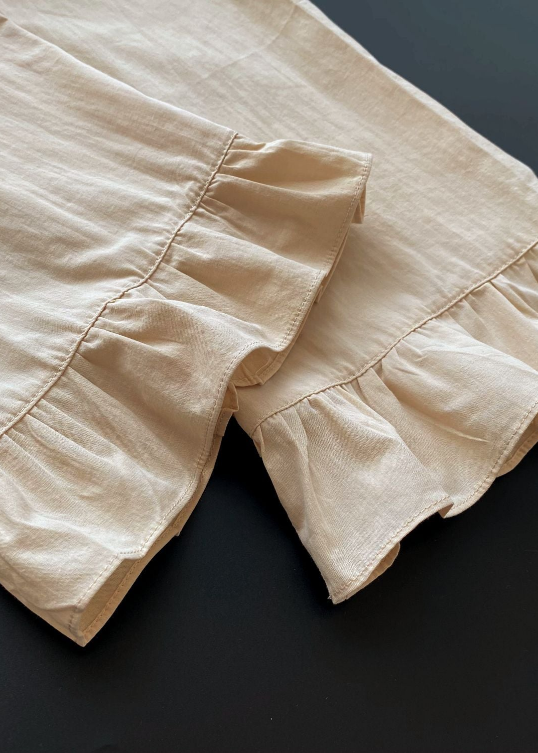 Lucie Lace Collar Cotton Pajama Set / Almond Cream