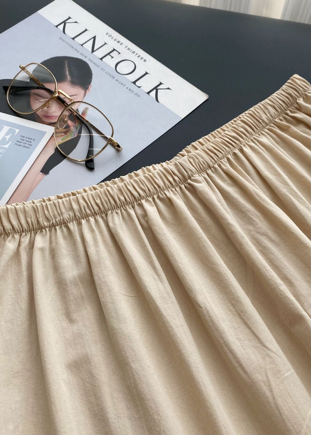 Lucie Lace Collar Cotton Pajama Set / Almond Cream