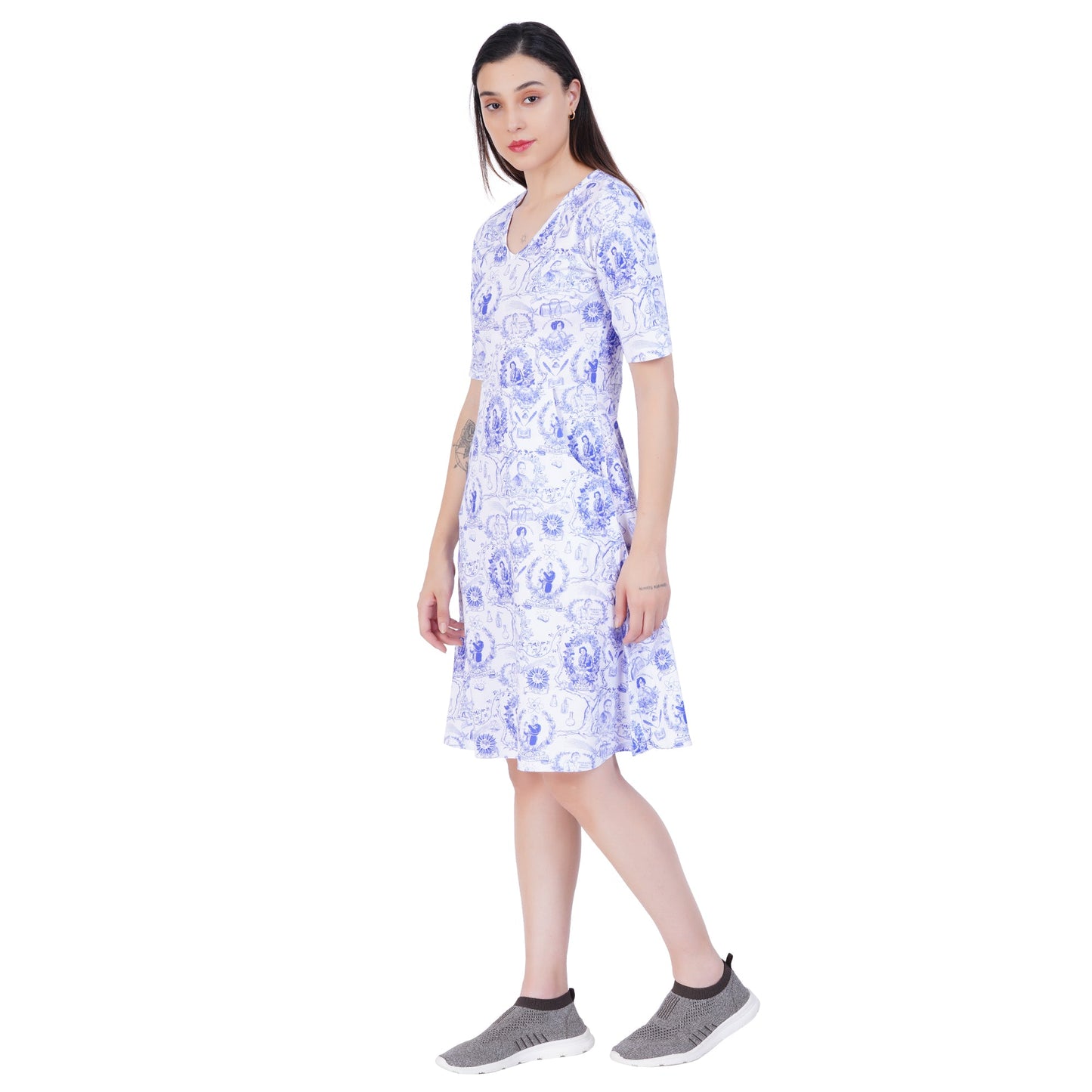 Women In Science A-Line Dress (With Waist Seam)