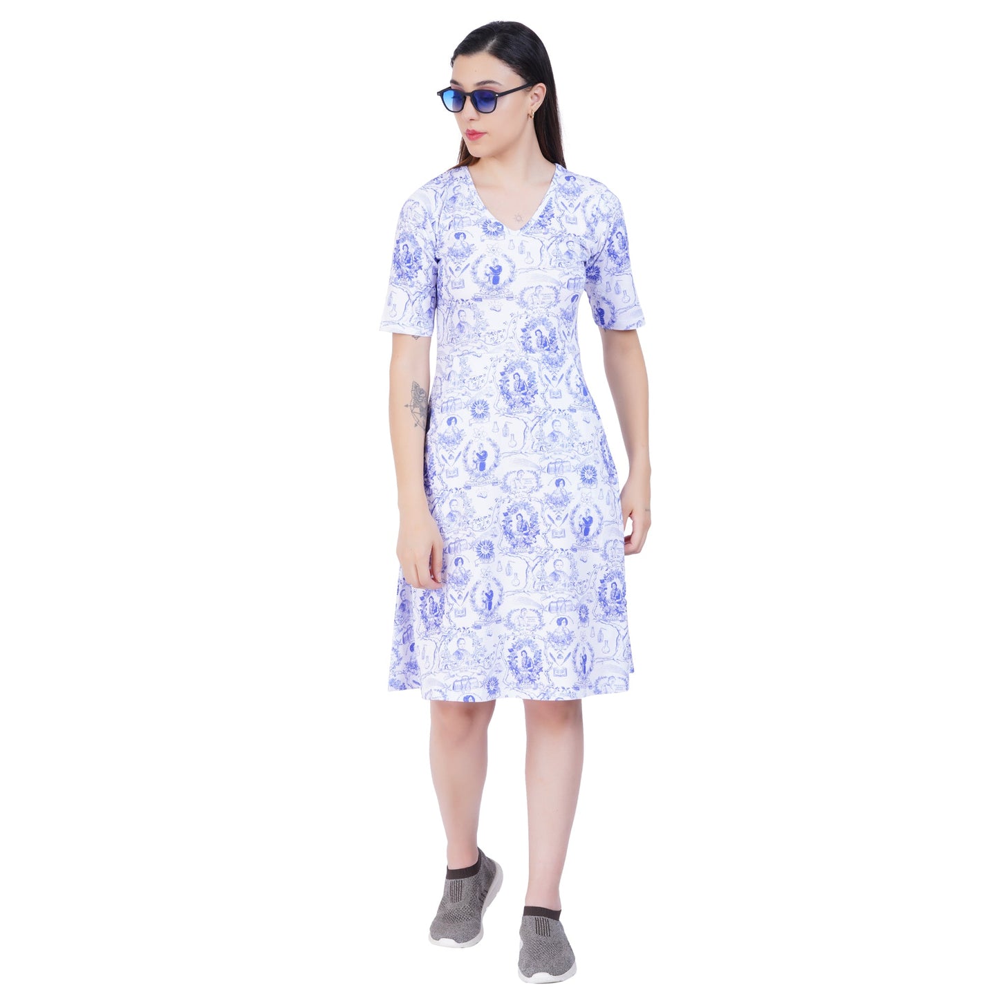 Women In Science A-Line Dress (With Waist Seam)