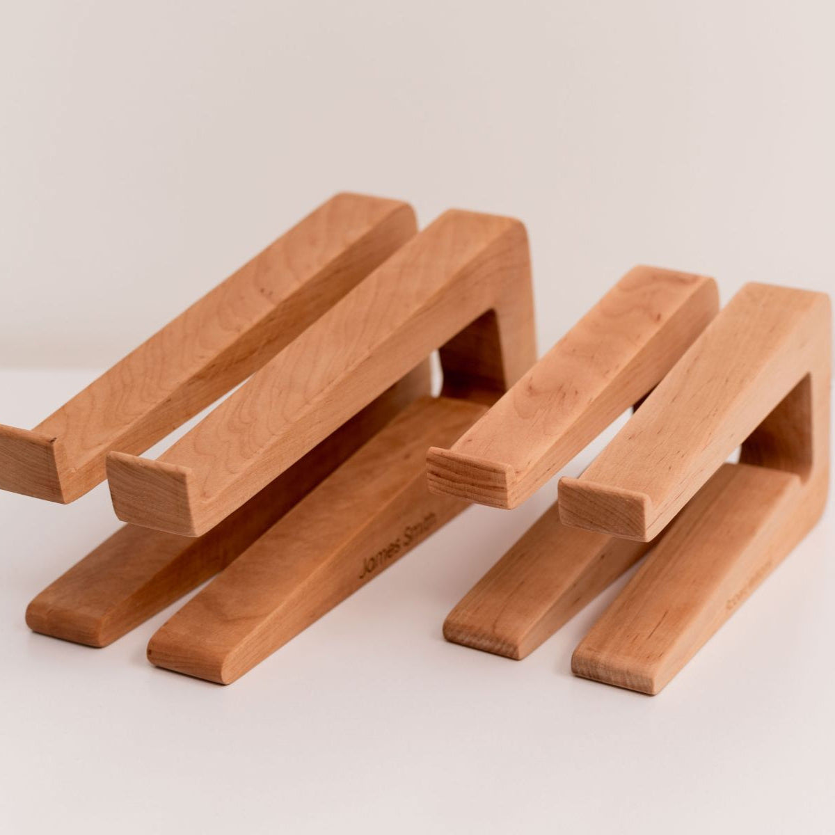 Dual Wooden Laptop Dock – Solid Wood
