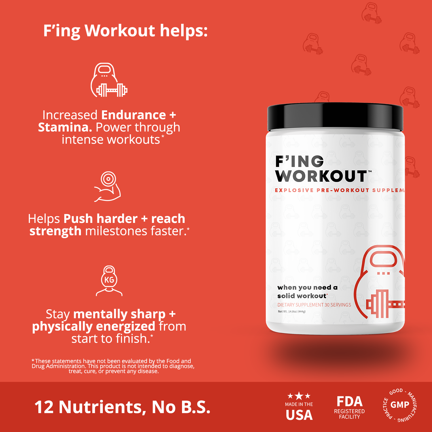 F'ing Nootropic Pre-Workout Supplement - Unleash Your Focus and Power - Concordia Style Boutique