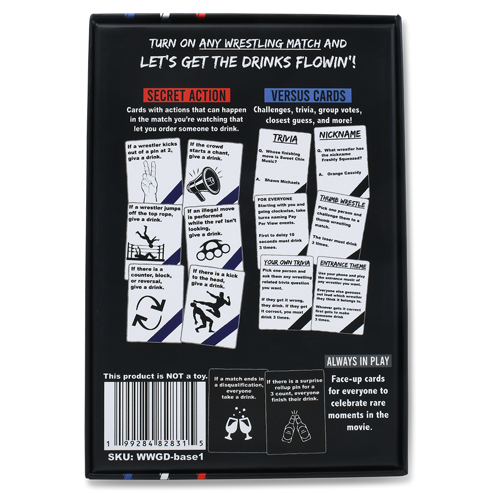 WATCH WRESTLING, GET DRUNK - The Live Pro Wrestling Drinking Game - Concordia Style Boutique