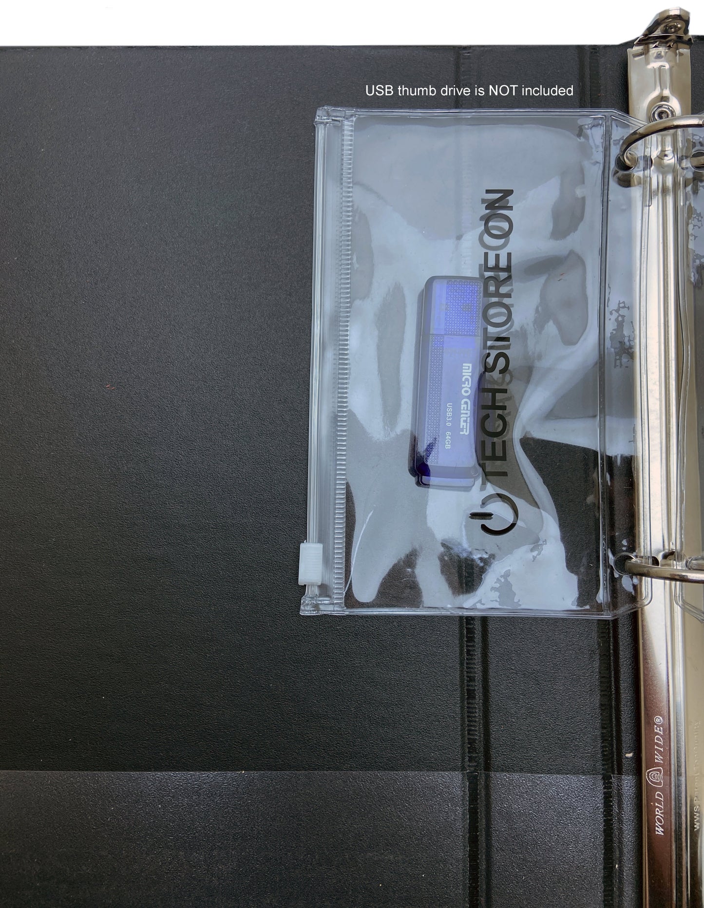 USB Drive Binder Pouches (10-Pack) – Waterproof Vinyl Zip-Lock Holders for 3-Ring Binders