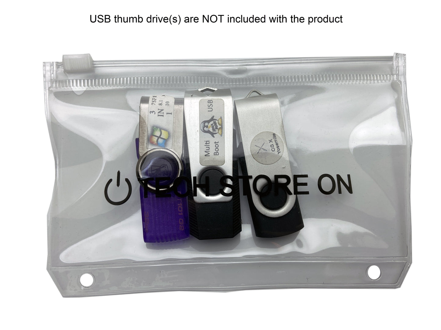USB Drive Binder Pouches (10-Pack) – Waterproof Vinyl Zip-Lock Holders for 3-Ring Binders