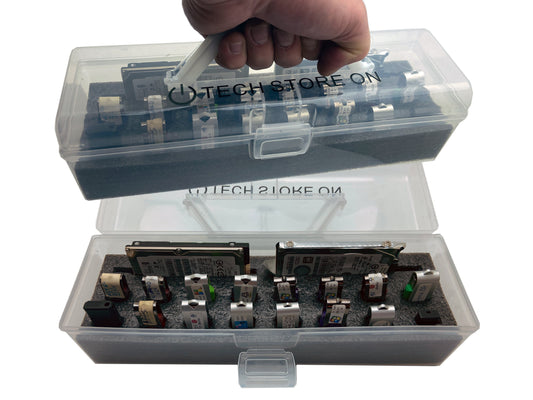 USB Drive Organizer Case (Plastic – 24 Slots with Handle) – Shockproof Antistatic Storage Box