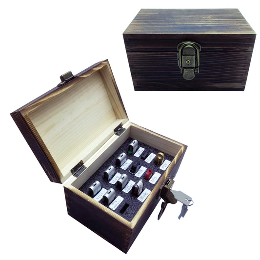 Wooden USB Drive Organizer Case (12 Slots) – Elegant Antistatic Storage Box