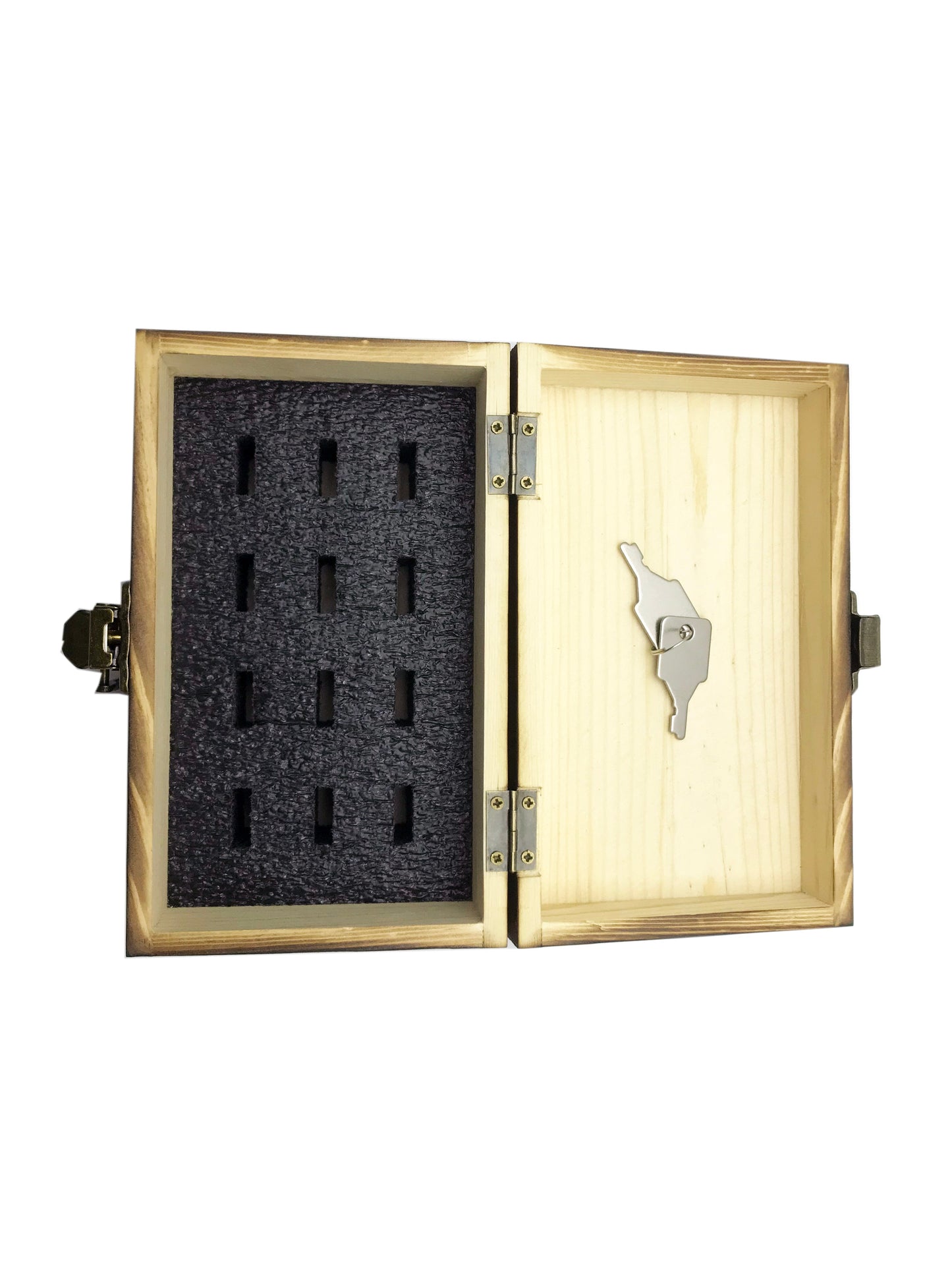Wooden USB Drive Organizer Case (12 Slots) – Elegant Antistatic Storage Box