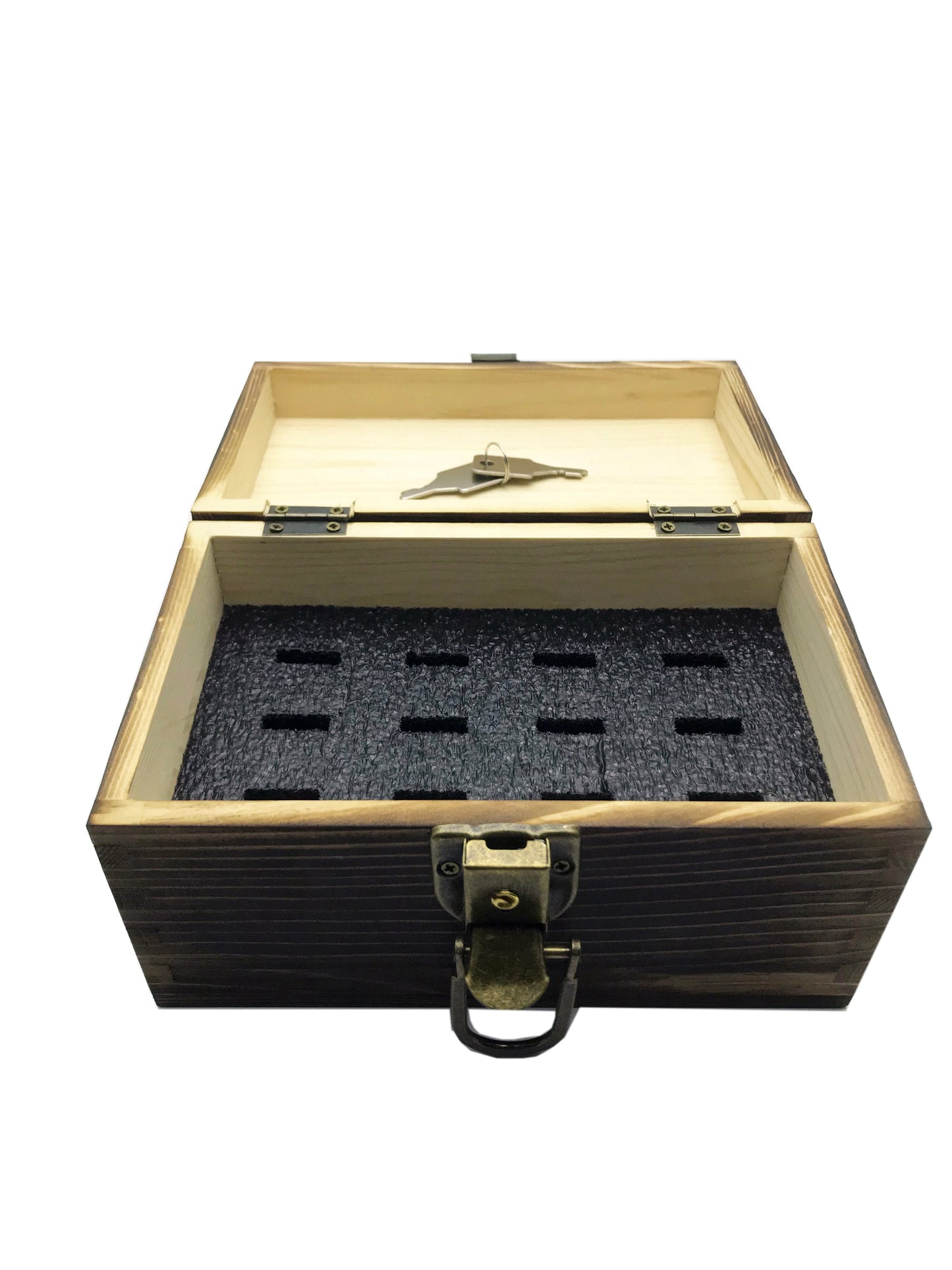 Wooden USB Drive Organizer Case (12 Slots) – Elegant Antistatic Storage Box