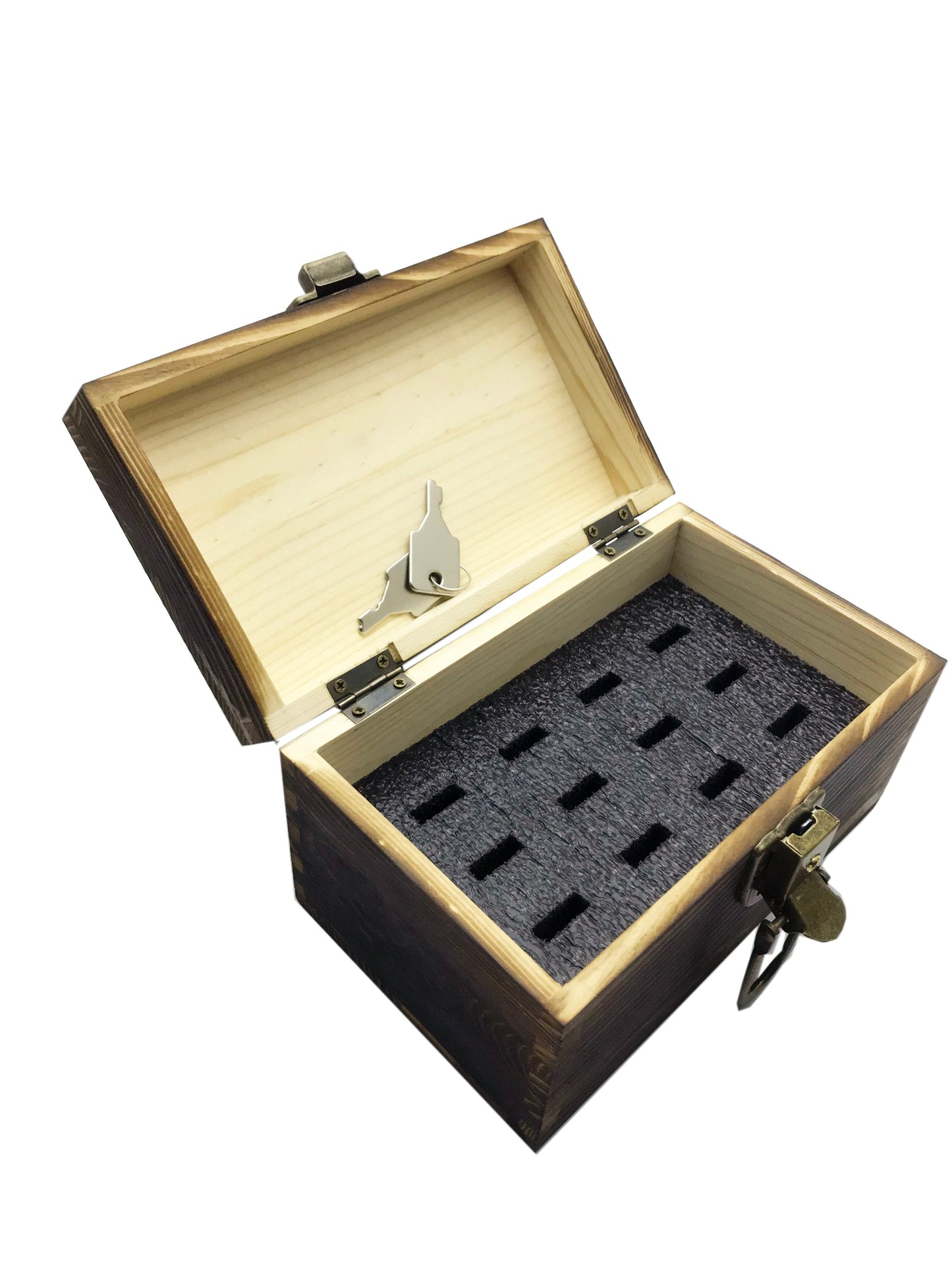 Wooden USB Drive Organizer Case (12 Slots) – Elegant Antistatic Storage Box