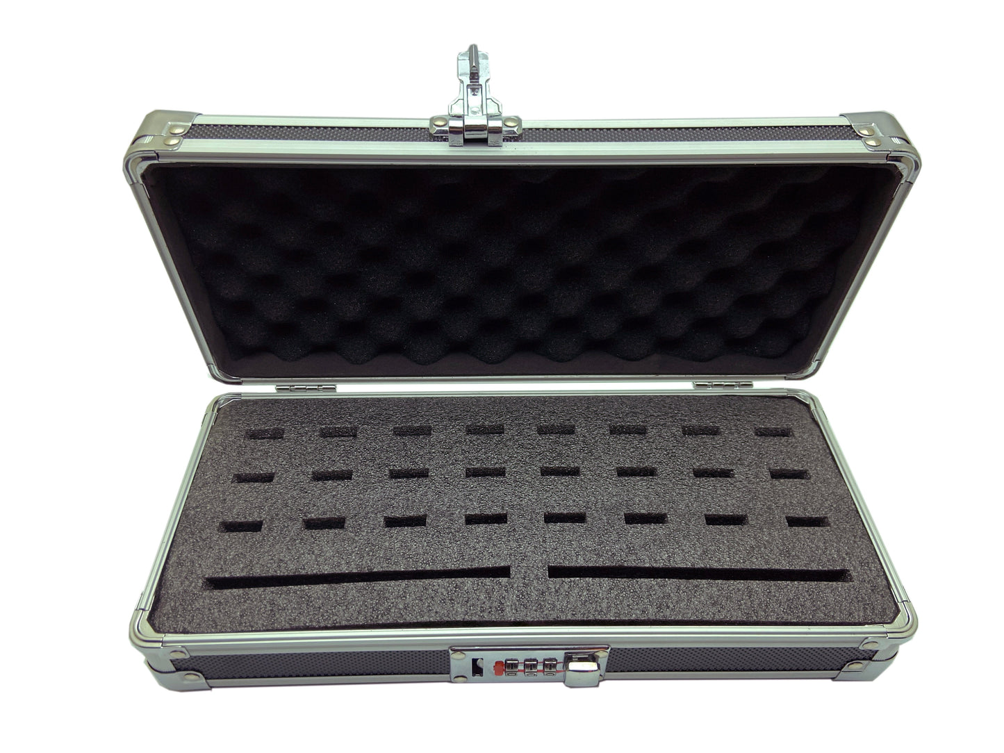 Aluminum USB Drive Organizer Case (24 + 2 Slots) – Shockproof Antistatic Storage Box with Lock