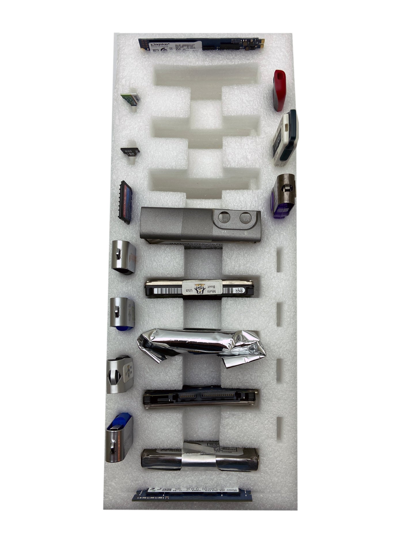 Foam Organizer Brick for USB, SSD & microSSD – Antistatic Shockproof Storage Insert