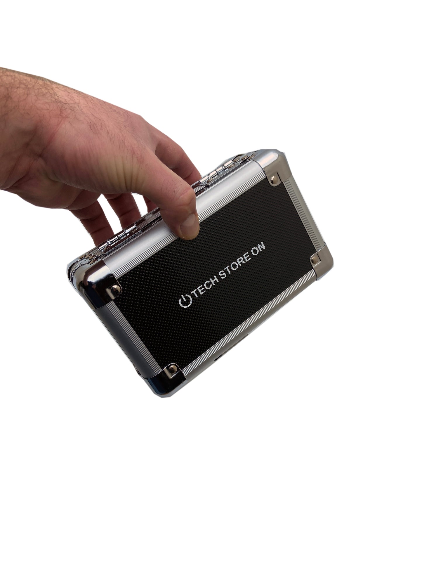 USB Drive Organizer Case (Aluminum – 12 Slots) – Shockproof Antistatic Storage Box with Lock