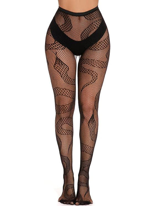 Snake Pattern Fishnet Tights - Concordia Style Boutique