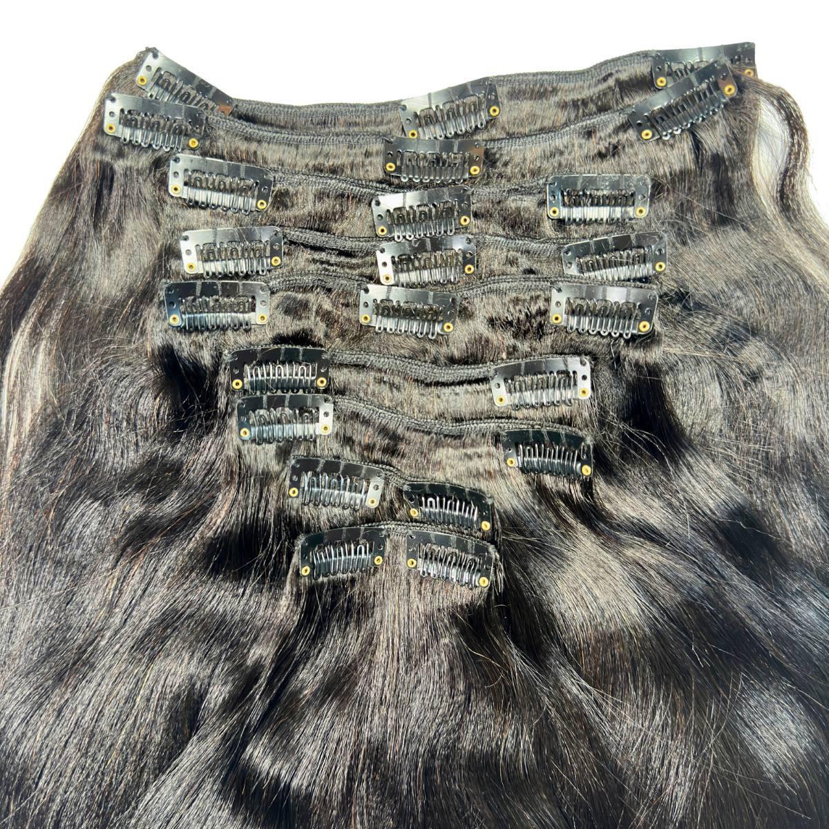 Yaki Straight Clip-In 100% Human Hair  Extensions