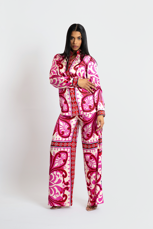 Yaya Baroque Print Pants Set