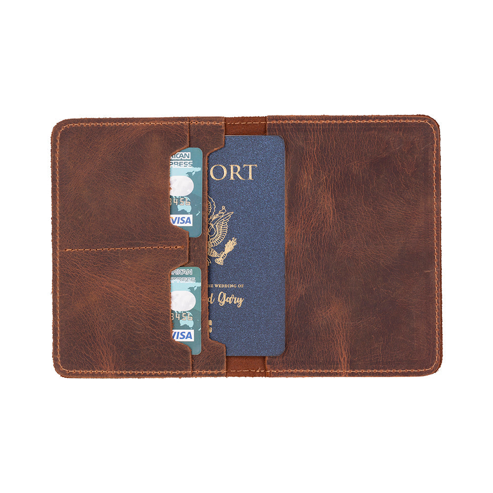Yuma Genuine Leather Passport Wallet - Handmade Travel Document Holder - Concordia Style Boutique
