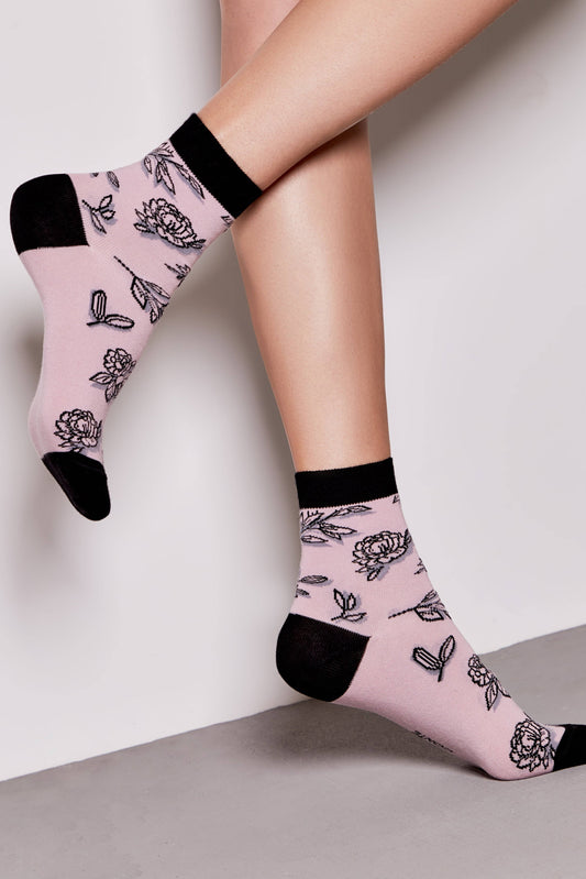 Conte Cotton Socks Classic - 435 Flowers With Shadow