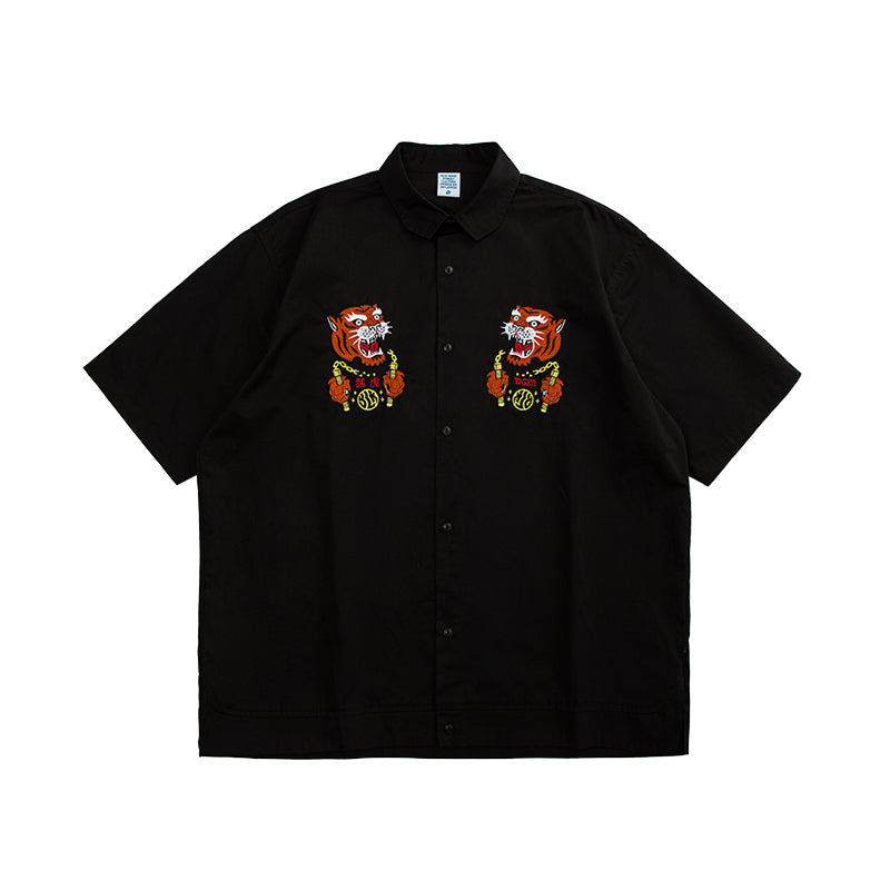 Tiger Warrior Embroidery Shirt - Concordia Style Boutique