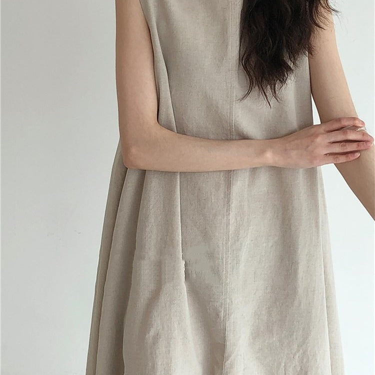 Long Loose Sleeveless  Cotton  Linen Dress - Premium Long Loose Sleeveless Cotton Linen Dre from Concordia Style Boutique - Just $17.97! Shop now at Concordia Style Boutique