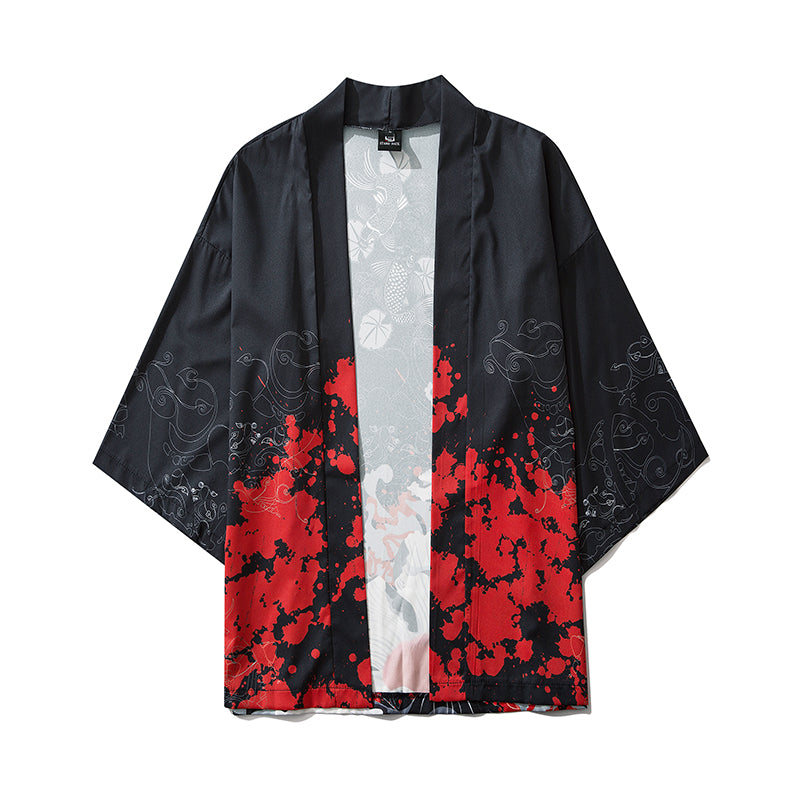 YC6032 Red Flowers Kimono - Concordia Style Boutique