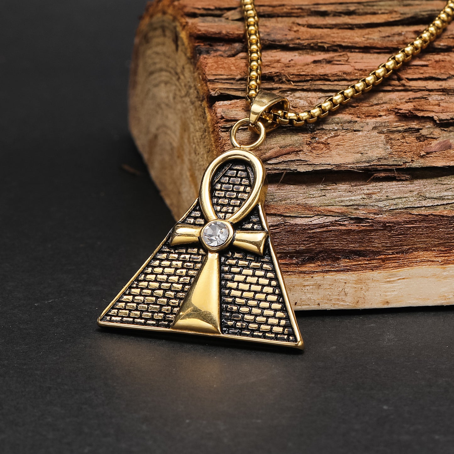 Hip Hop Ancient Egypt Horus Eye Pyramid Male Pendant Personality Cross Titanium Steel Necklace - Premium Hip Hop Ancient Egypt Horus Eye Pyramid from Concordia Style Boutique - Just $12.89! Shop now at Concordia Style Boutique