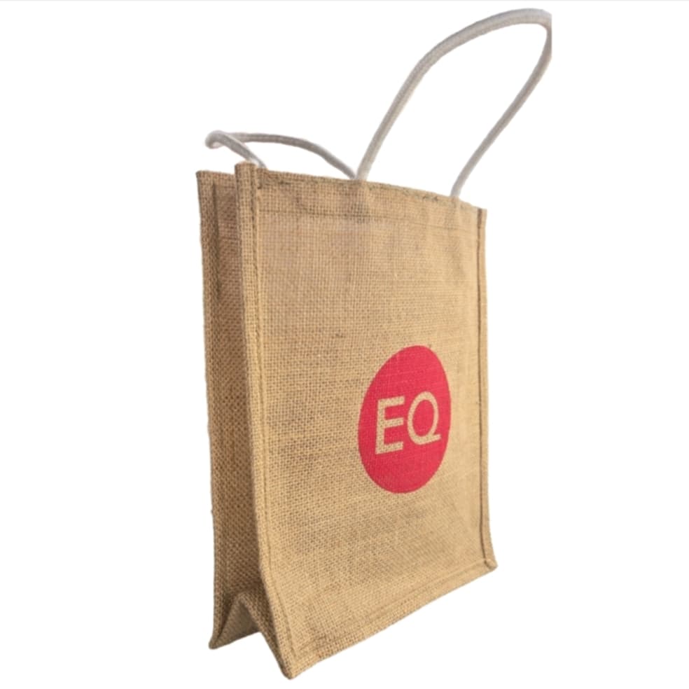 Vintage Style Jute Cotton Pocket Large Tote Shopping BAG Custom made