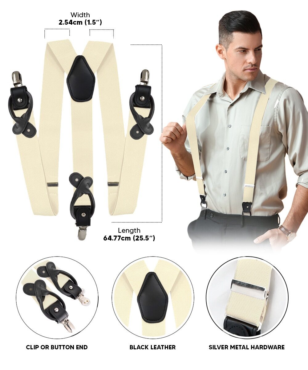 Vittorio Farina Men's Convertible Suspender in Gift Box: 70% Polyester & 30% Elastomer - Concordia Style Boutique
