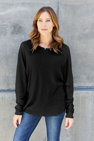 Double Take Full Size Round Neck Long Sleeve T-Shirt - Concordia Style Boutique