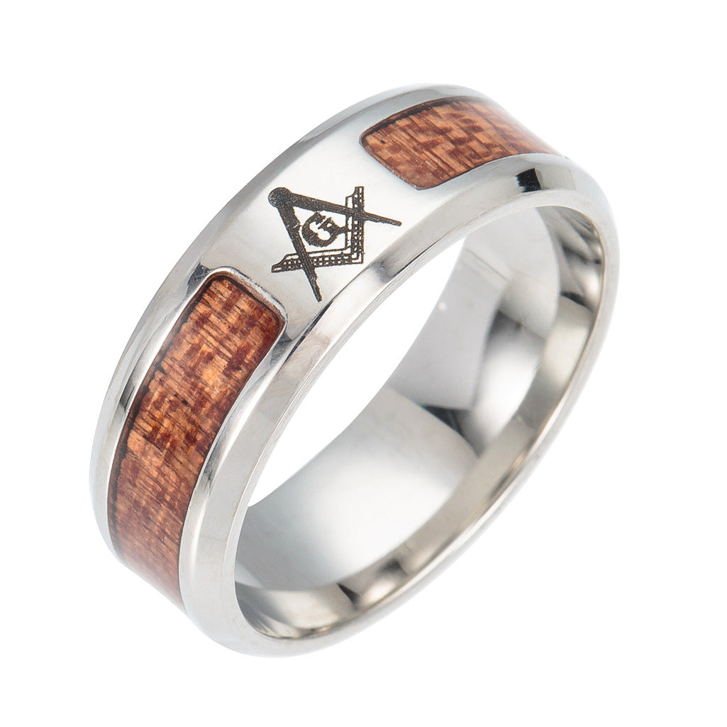 Asgard Crafted Handcrafted Stainless Steel Celtic Tree Of Life And Wood Inset Wedding Ring - Premium ring from Concordia Style Boutique - Just $9.33! Shop now at Concordia Style Boutique