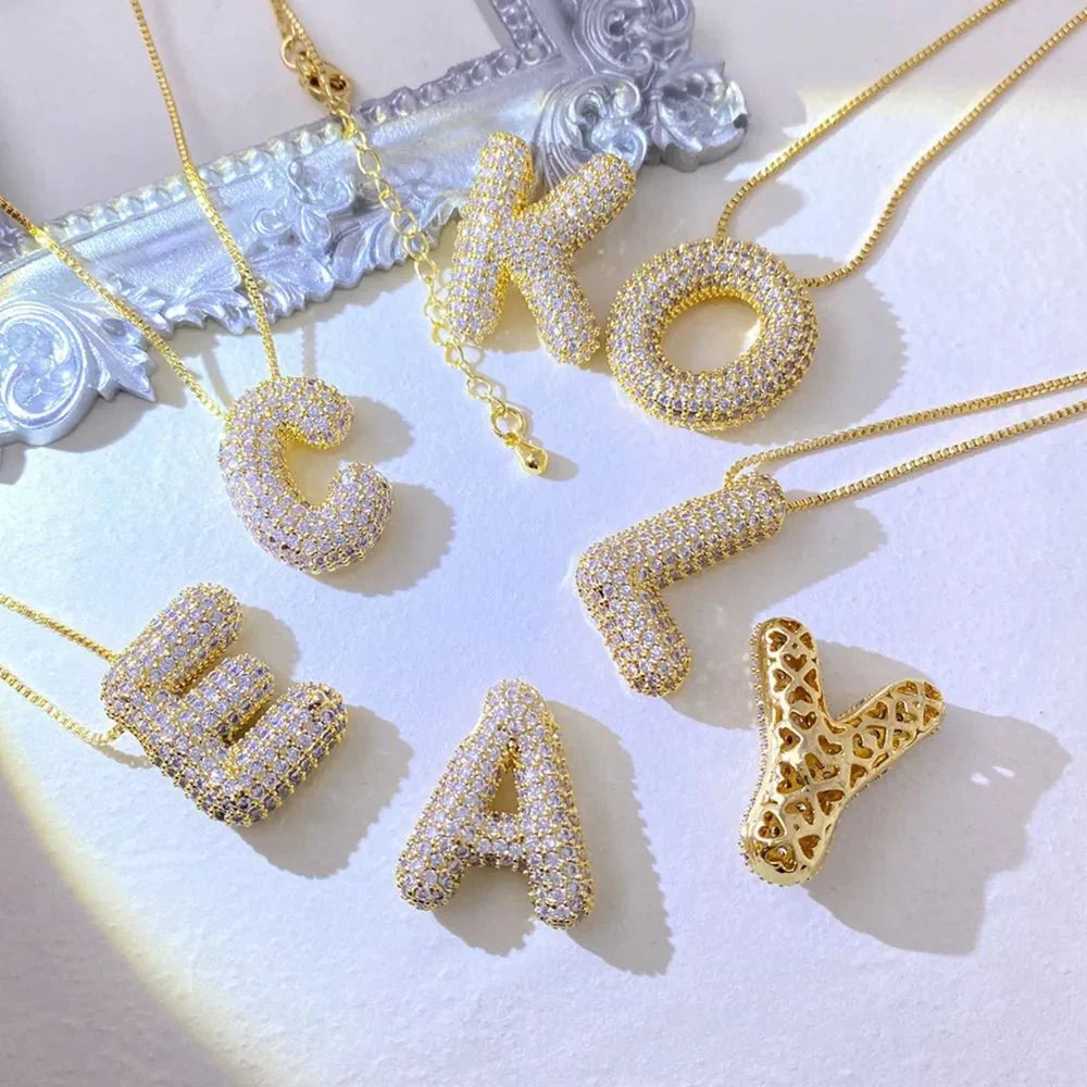 EmberLuxe "Glimmer" Bubble Letter Pendant (L-U)