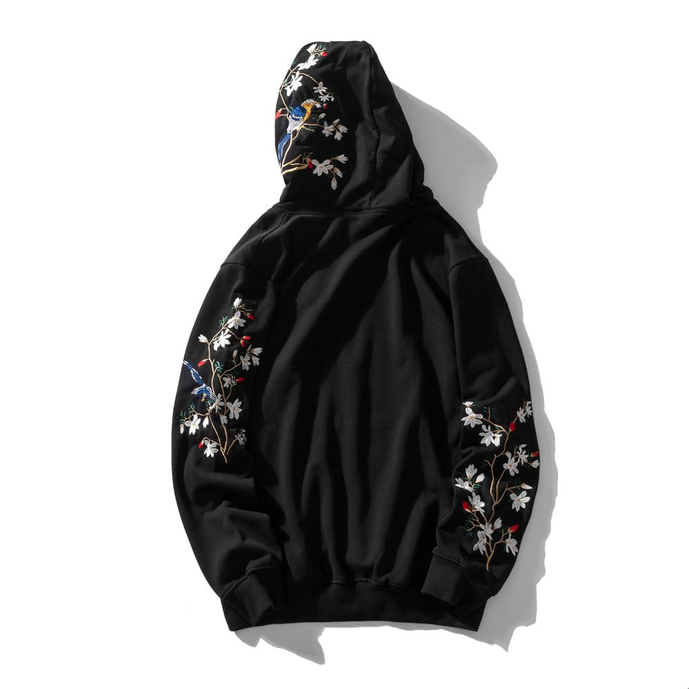 KH9083 Flowers Embroidery Hoodie - Concordia Style Boutique