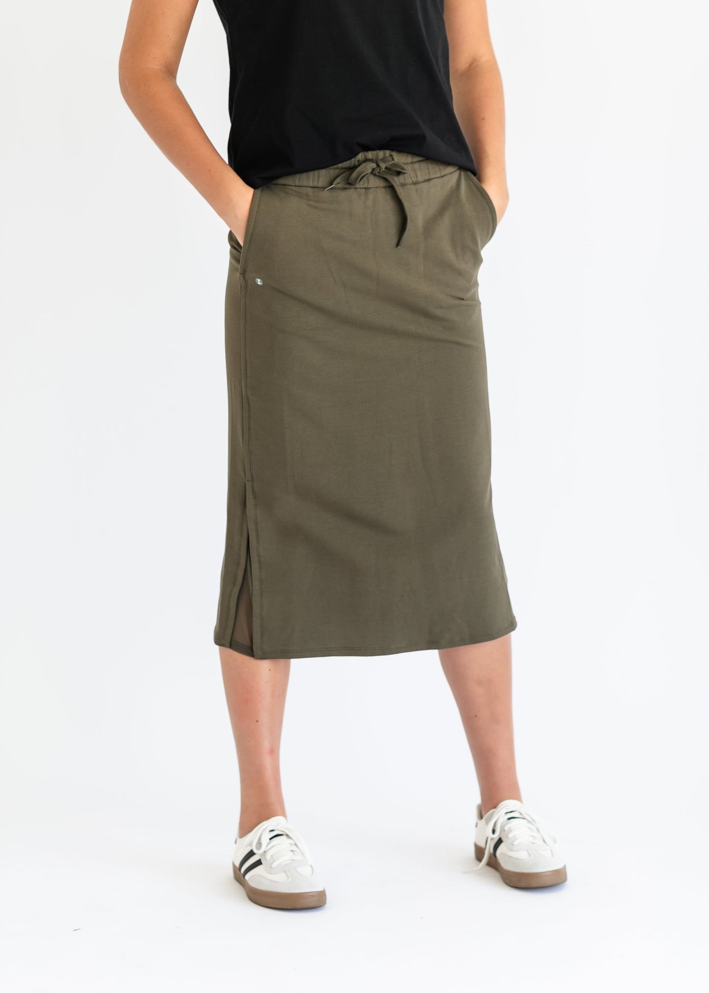 Abbie Mesh Detail Knit Midi Skirt - Concordia Style Boutique