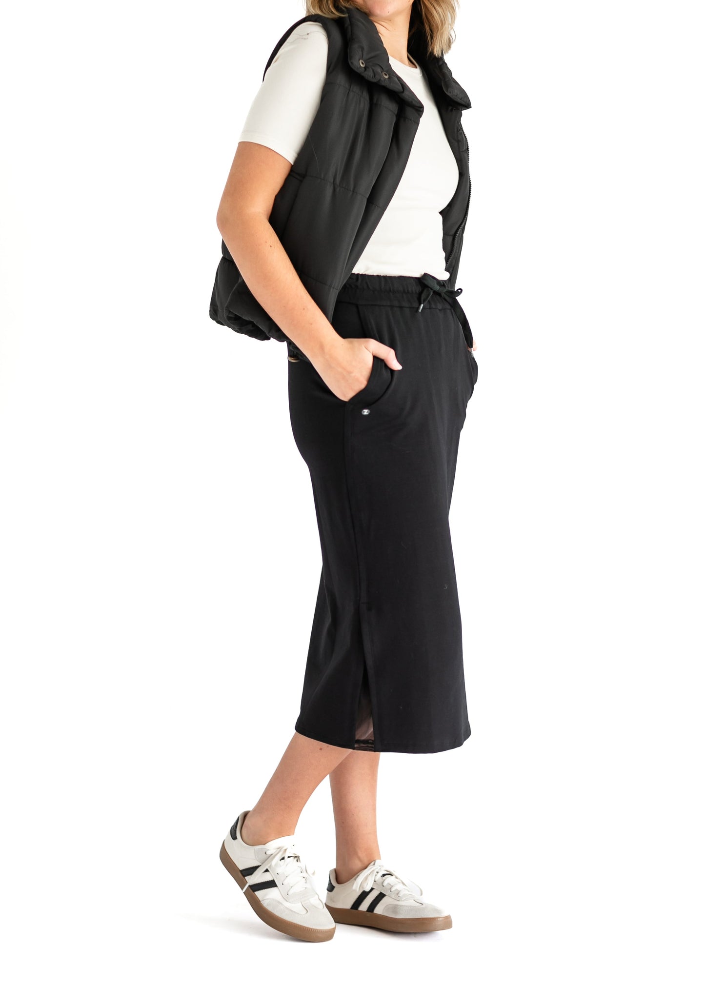 Abbie Mesh Detail Knit Midi Skirt - Concordia Style Boutique