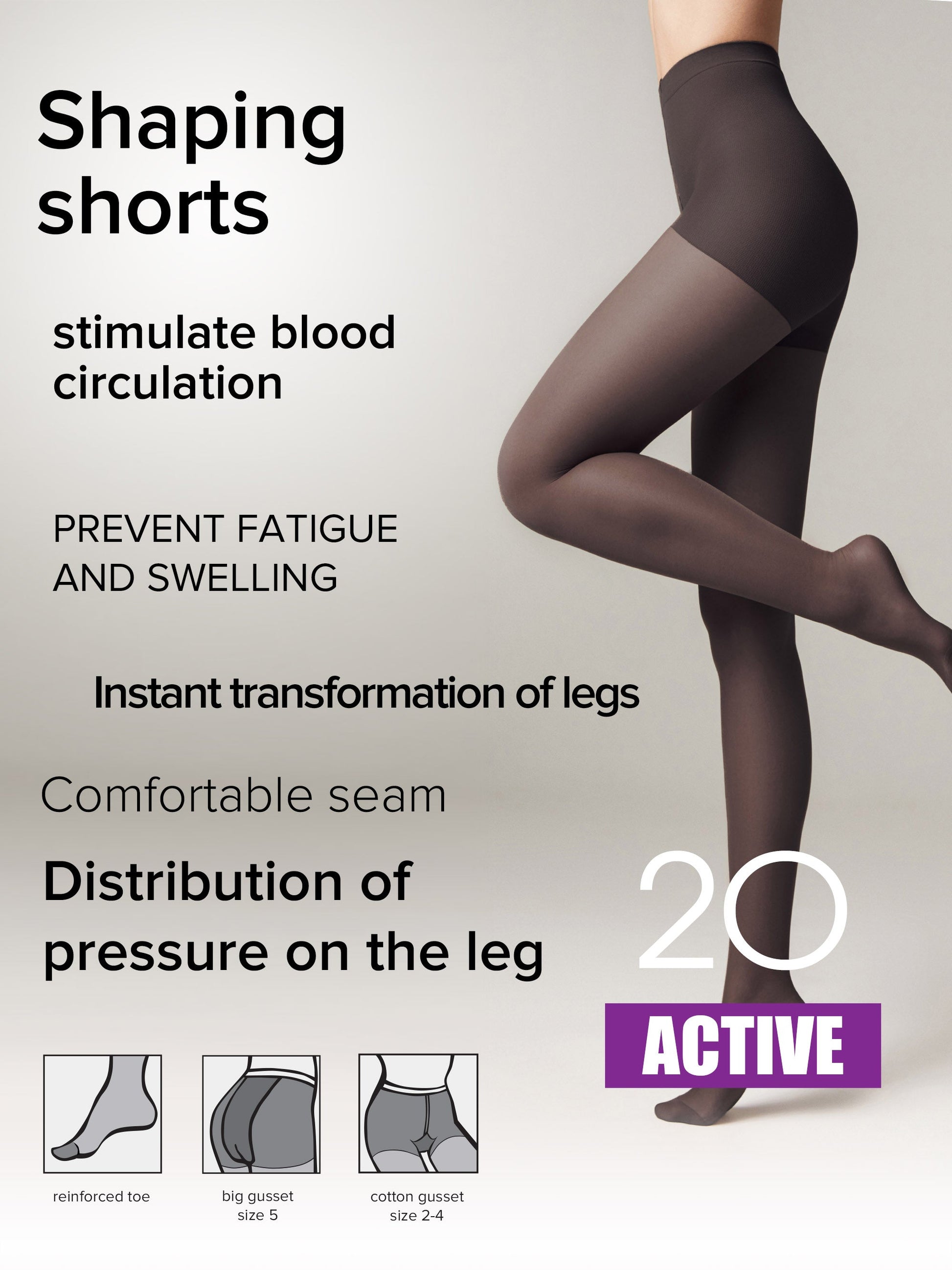 Tights Conte Active 20 Den - Support & Compression - Concordia Style Boutique