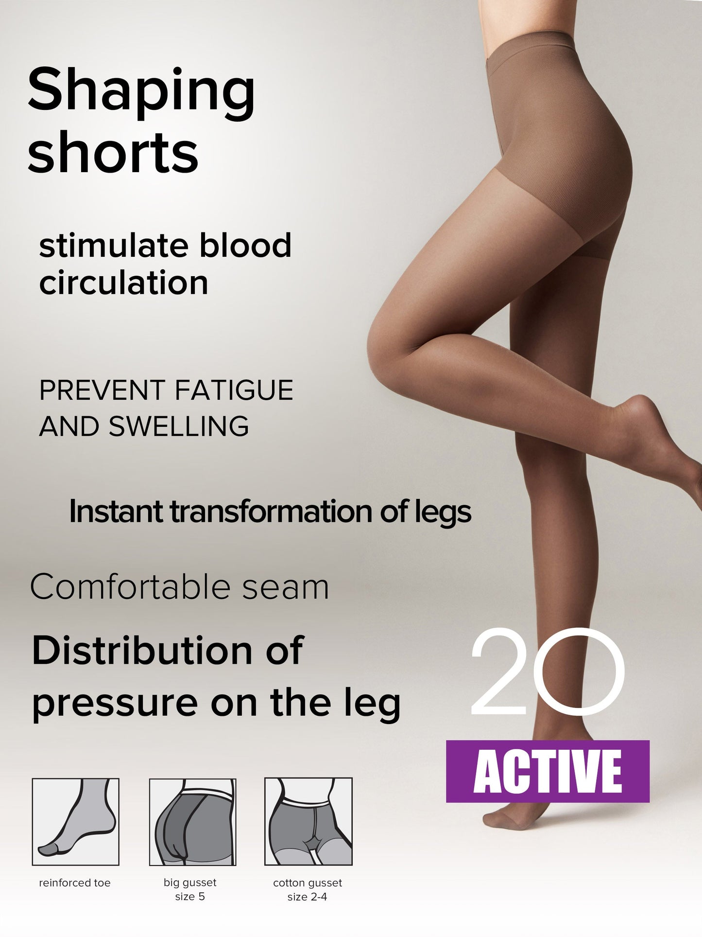 Tights Conte Active 20 Den - Support & Compression - Concordia Style Boutique