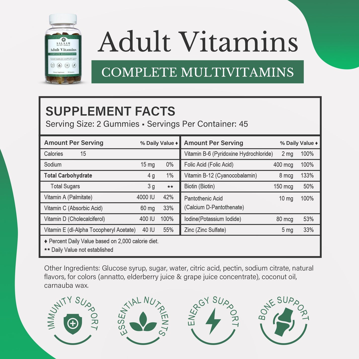 Halal Adult Immunity Booster Bundle – Multivitamin, Vitamin C, and Fish Oil - Concordia Style Boutique
