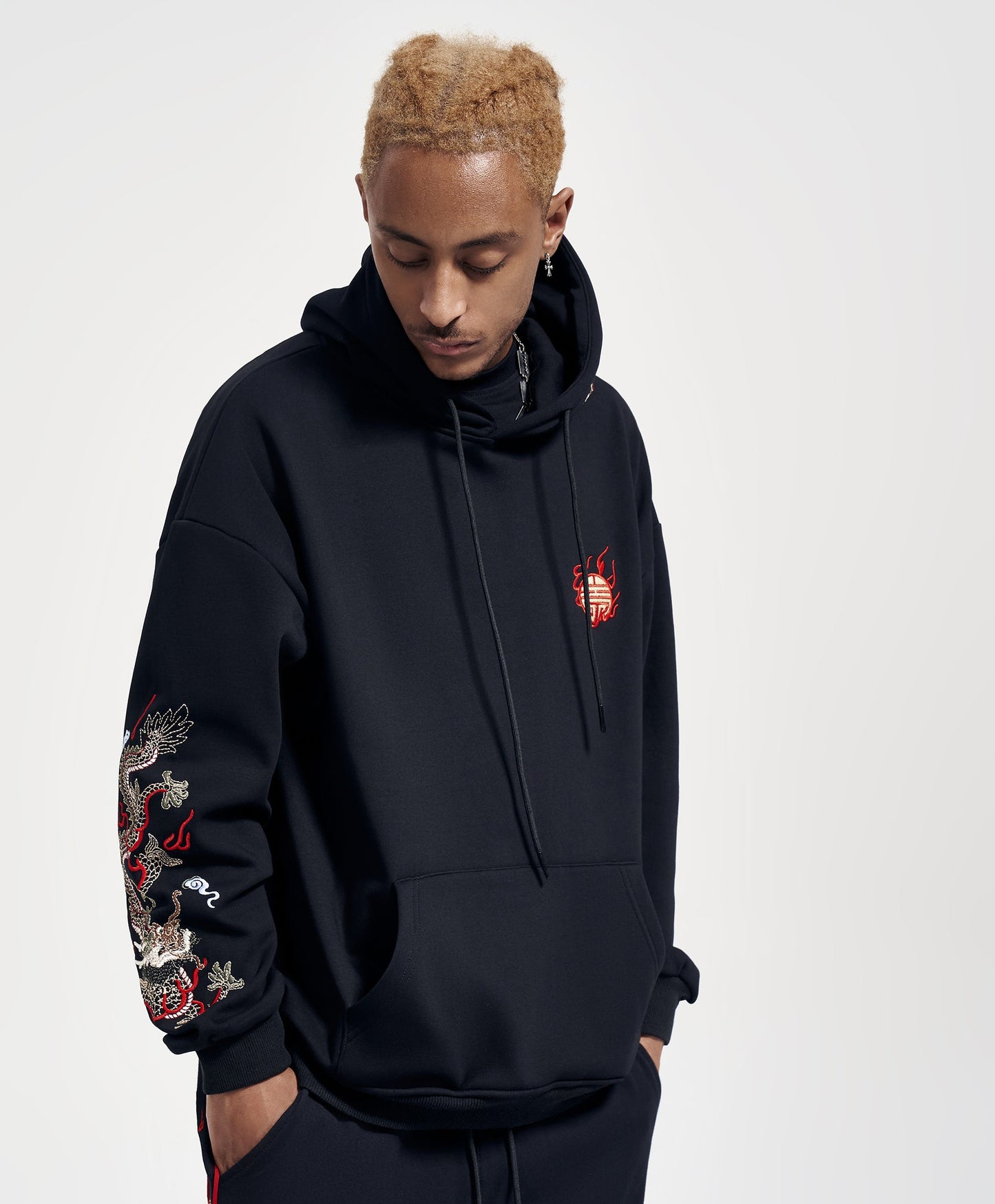 KH9190 Dragon Embroidery Hoodie - Concordia Style Boutique