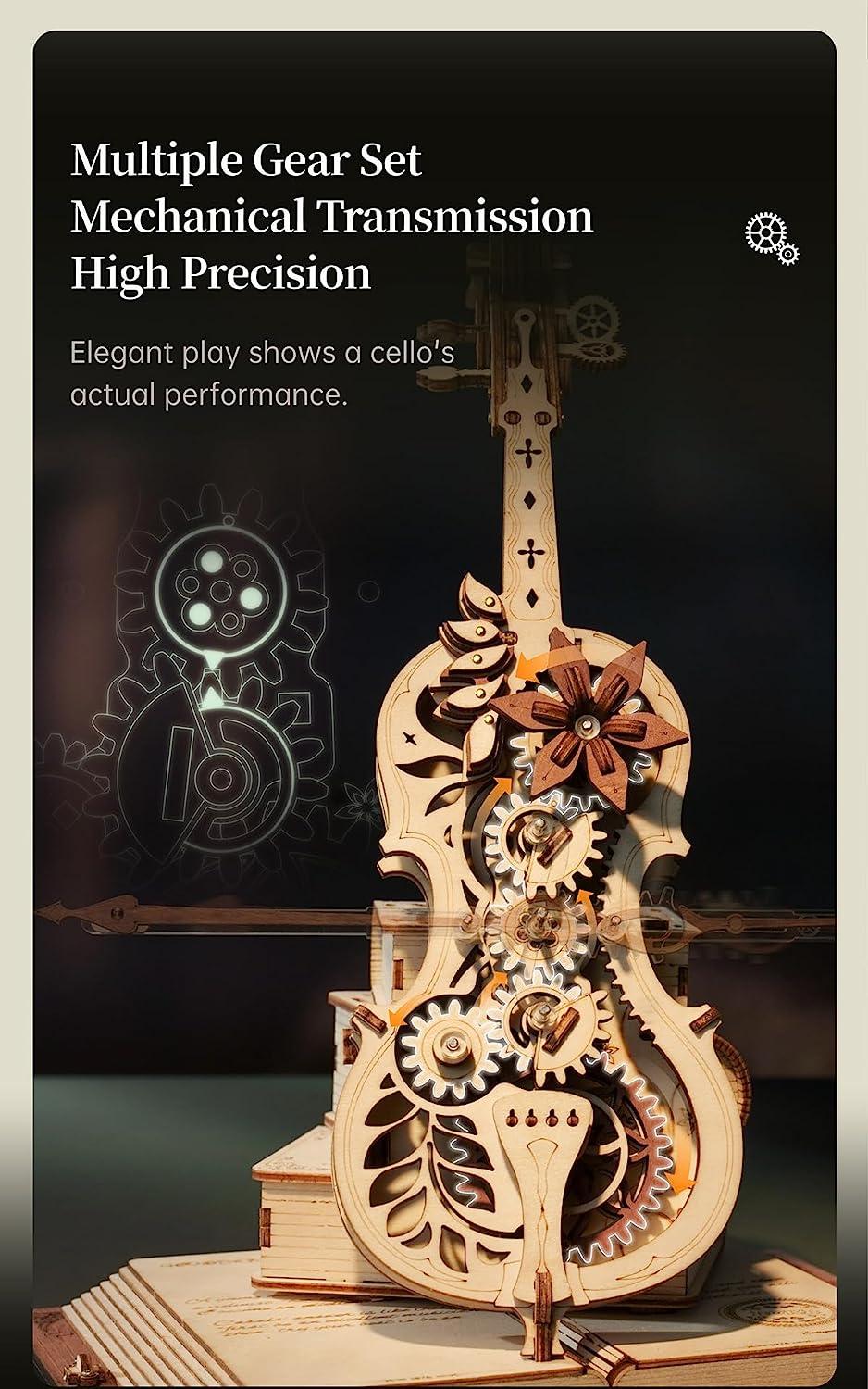 ROBOTIME - Wooden Music Box Puzzles for Adults AMK63 / Magic Cello / 3D Wooden Puzzles for Adults and Teens / Wooden Model Kits to Build - Premium Music Box from Concordia Style Boutique - Just $62.37! Shop now at Concordia Style Boutique