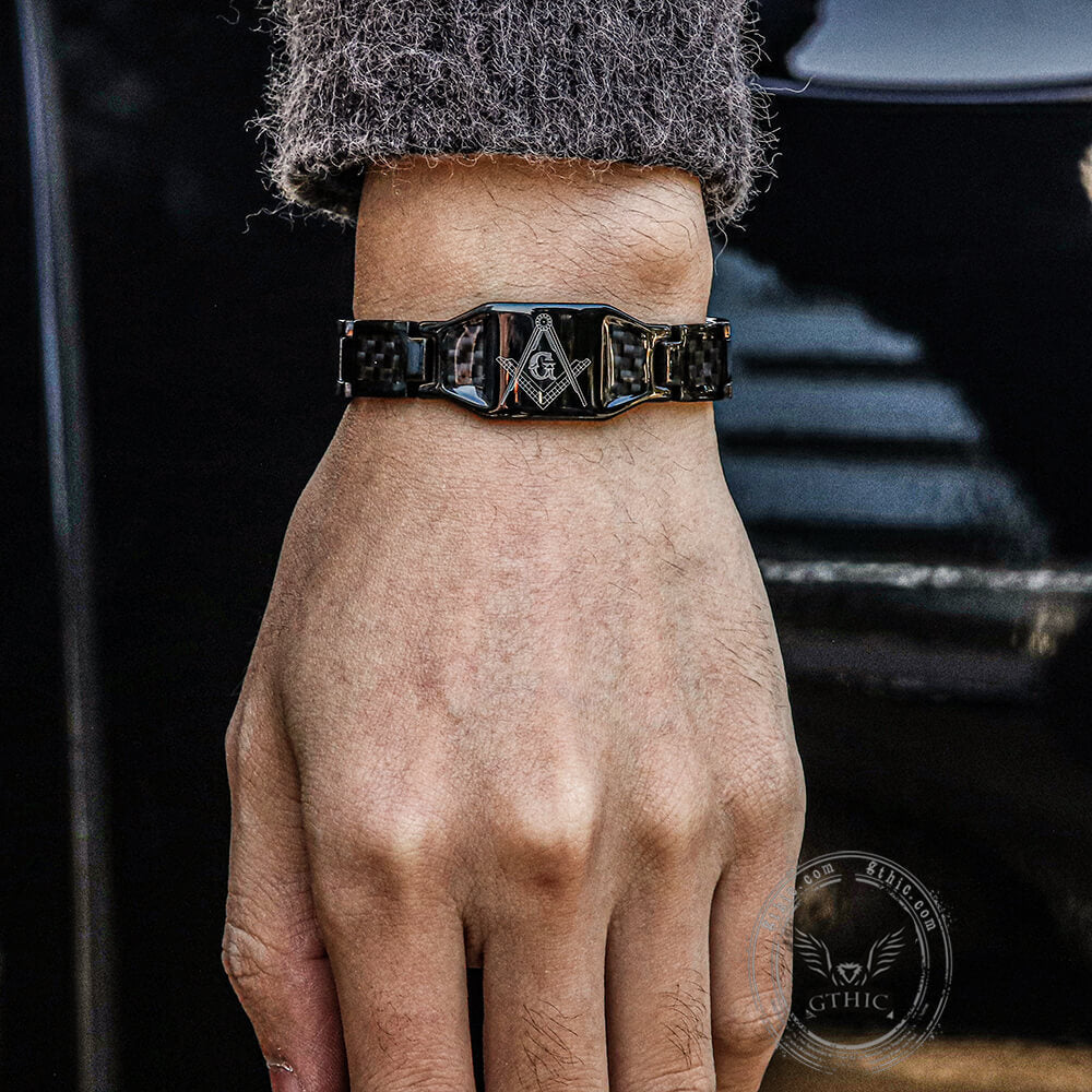 AG Fiber Germanium Stone Stainless Steel Bracelet