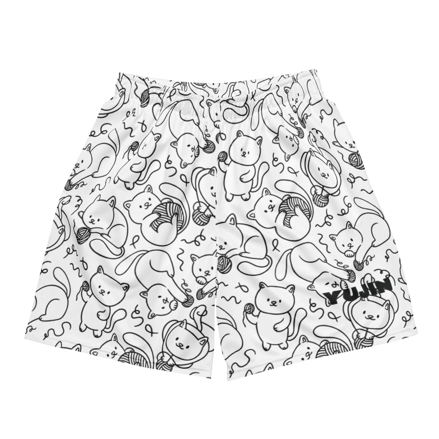 Playful Cat Mesh Shorts