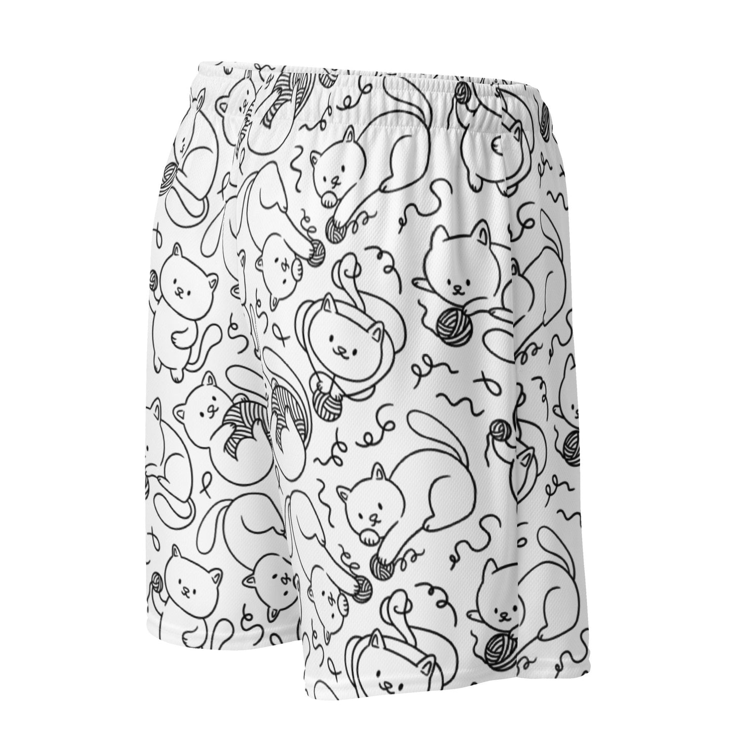 Playful Cat Mesh Shorts