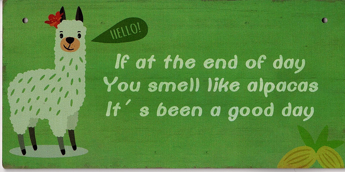Alpaca Home Decor Wooden Plaque