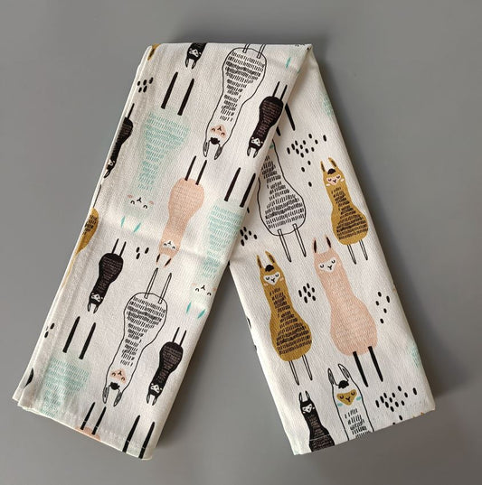 Alpaca Kitchen Tea Towel, Oven Mitt + Pot Holder, Grocery Tote Bag