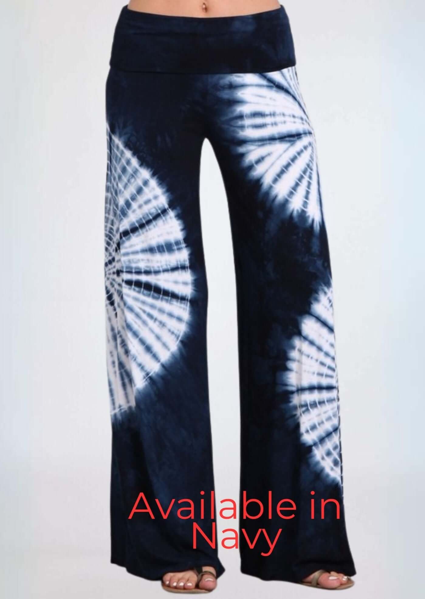 Groovy Grey Tie Dye Palazzo Pants Made in USA - Concordia Style Boutique
