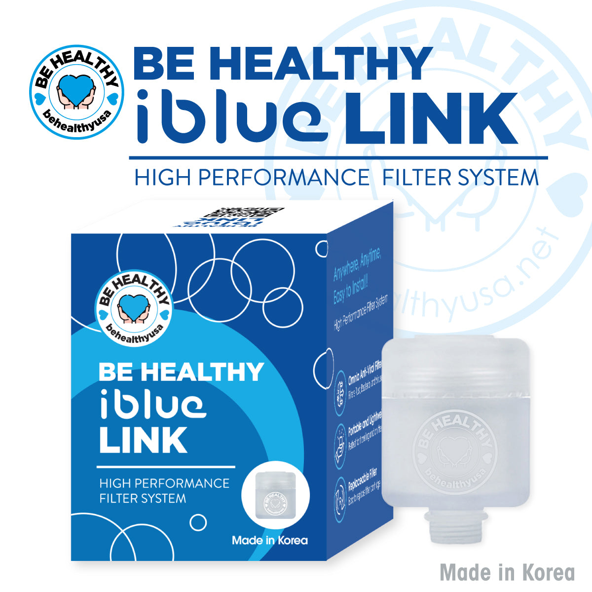Be Healthy - iBlue Link Portable Pure Water Filter System - Concordia Style Boutique