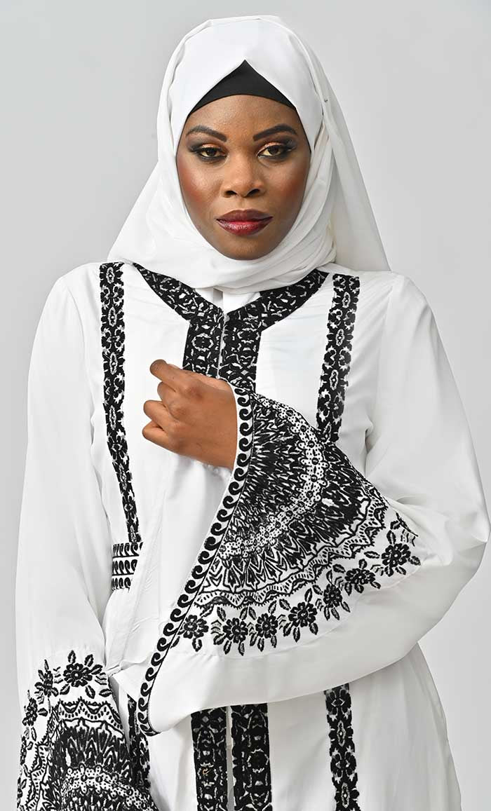 Amira Moroccan Style Abaya With Hand Embroidery